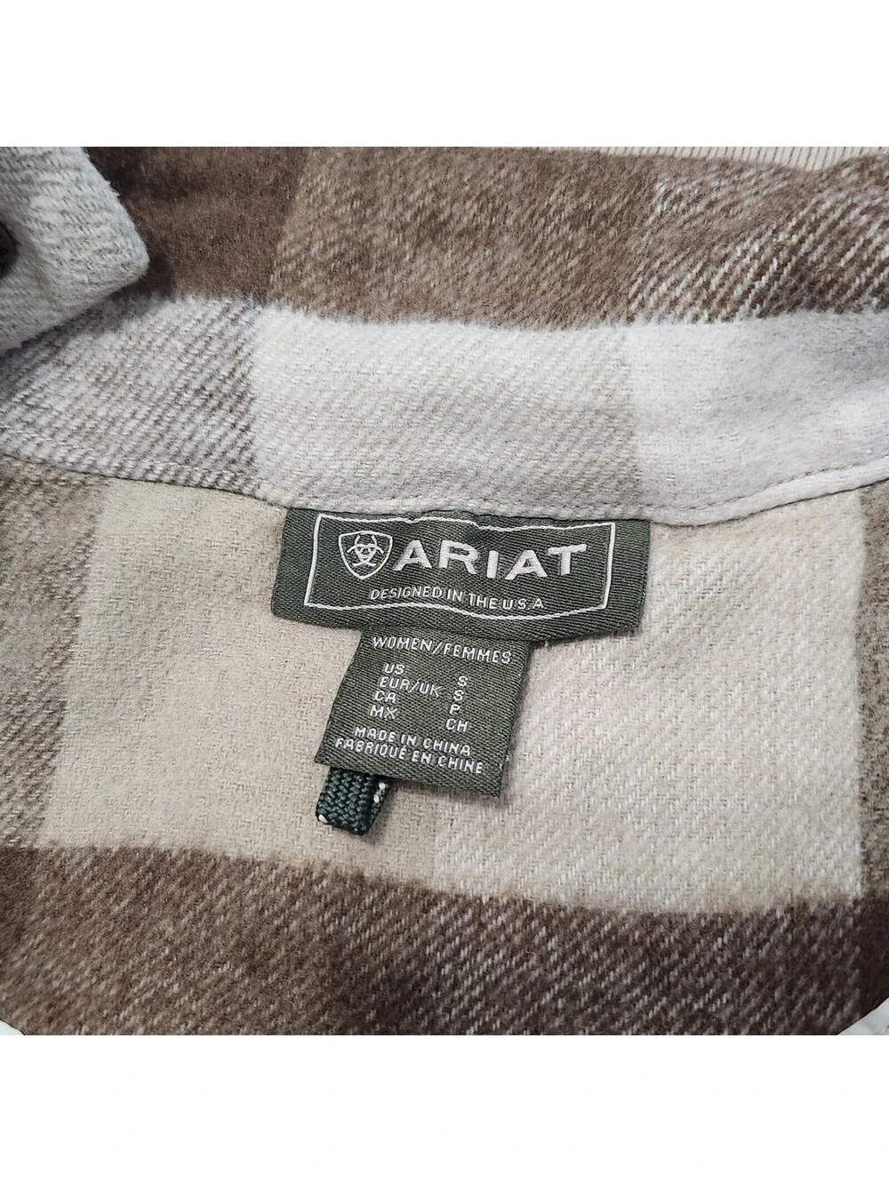 Ariat Womens Warrington Wool Blend Jacket Coat Equestrian Plaid Small